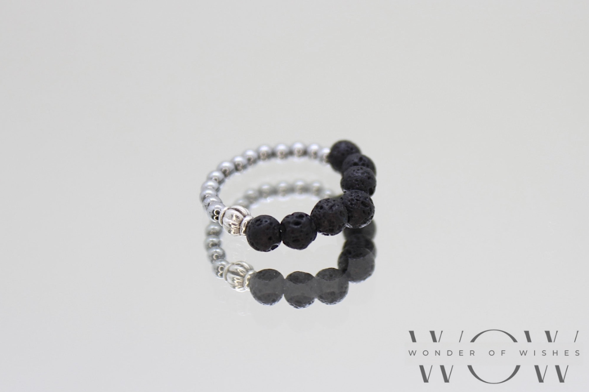 Lavasteinperlen (3-4mm) mit nickelfreiem Material