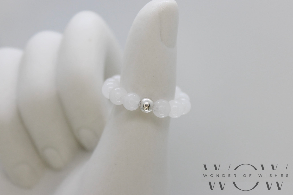 Weisse Natursteinperlen mit nickelfreien Perlen(3-4mm)