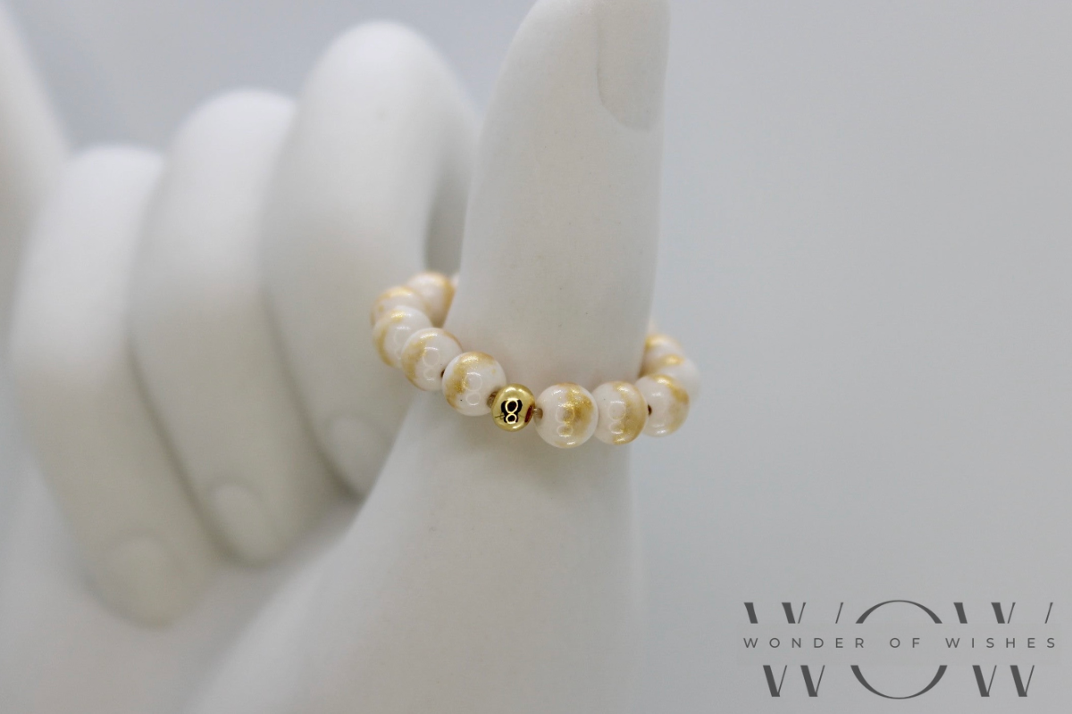 Ring Natursteinperlen (3-4mm) Mit nickelfreiem Material