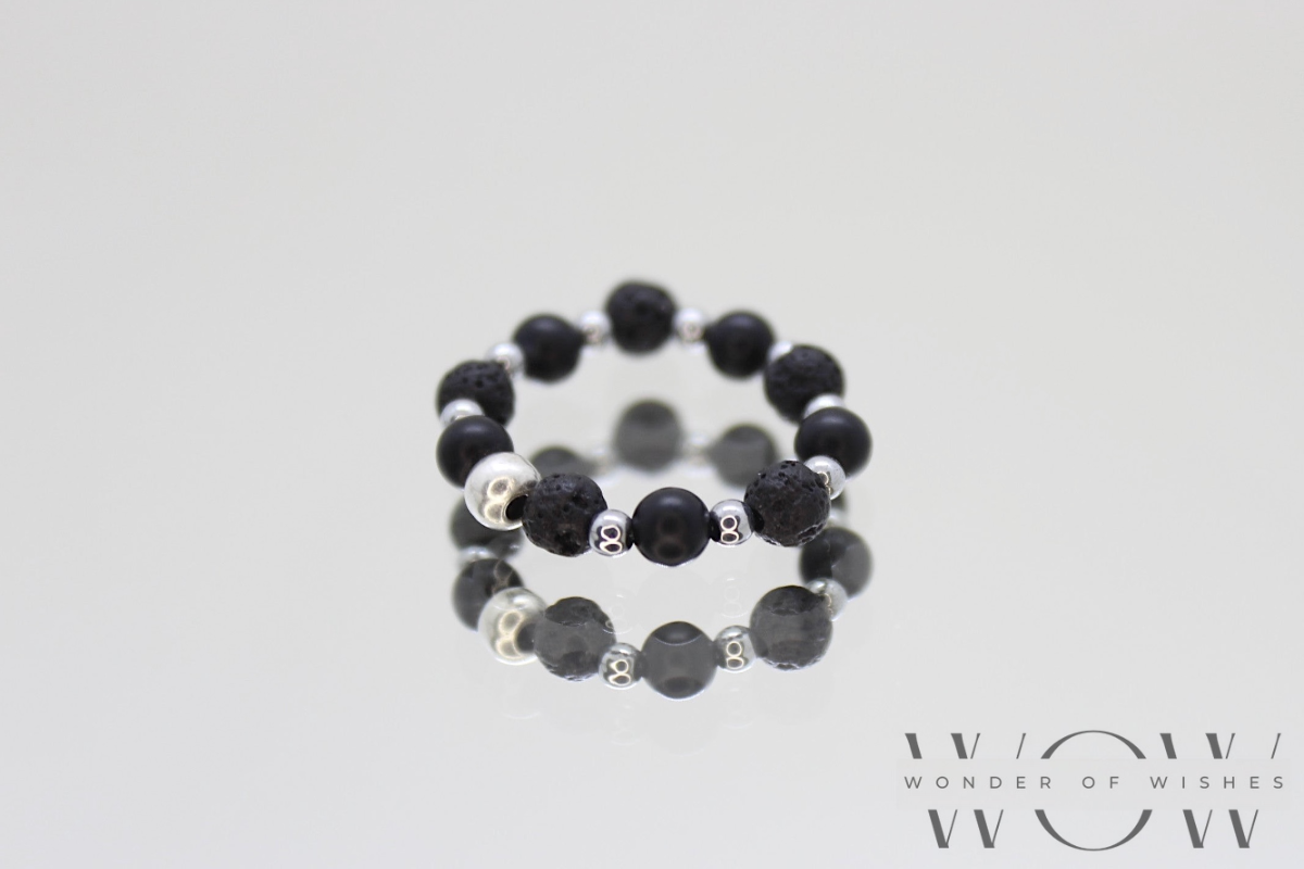 Lava- und Natursteinperlen (3-4mm) mit nickelfreiem Material