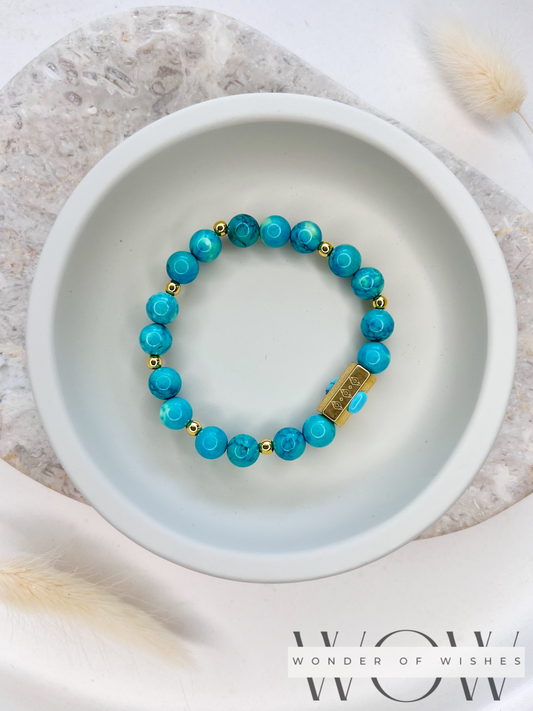 Naturstein Blauer Türkis Frauen Armband