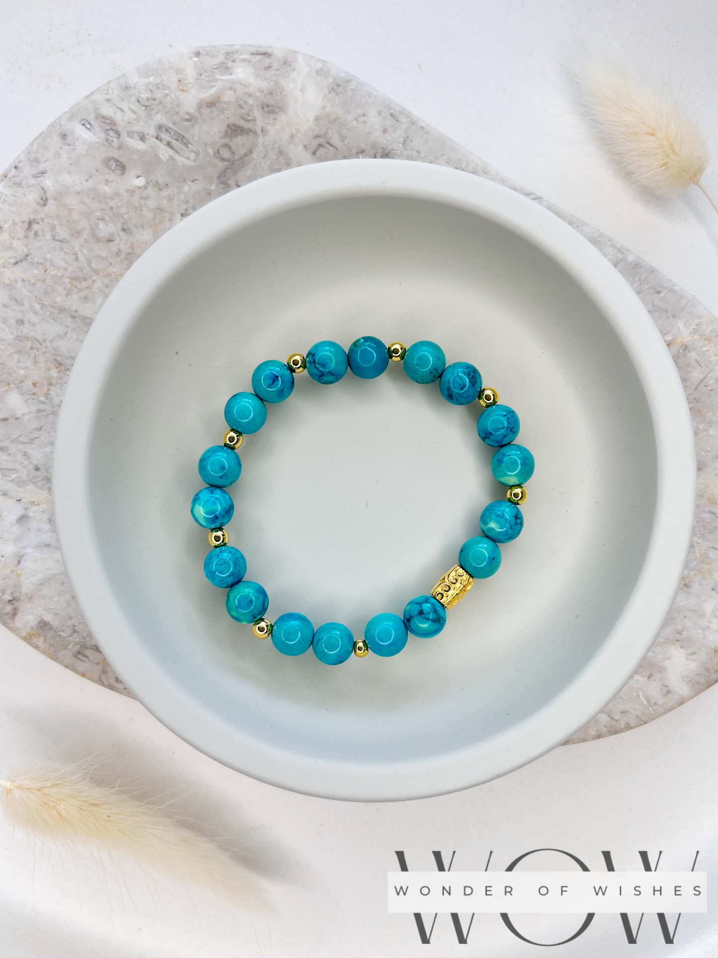 Naturstein Blauer Türkis Frauen Armband