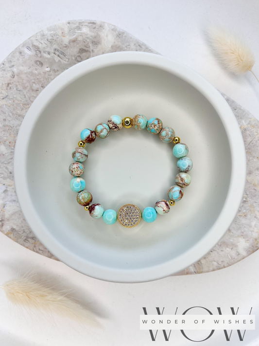 Naturstein Blauer Türkis Frauen Armband