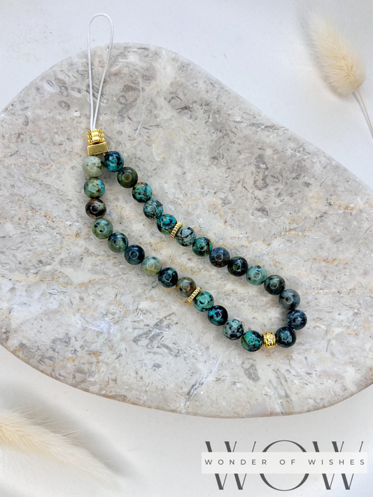 Naturstein Grüner Jade Handykette