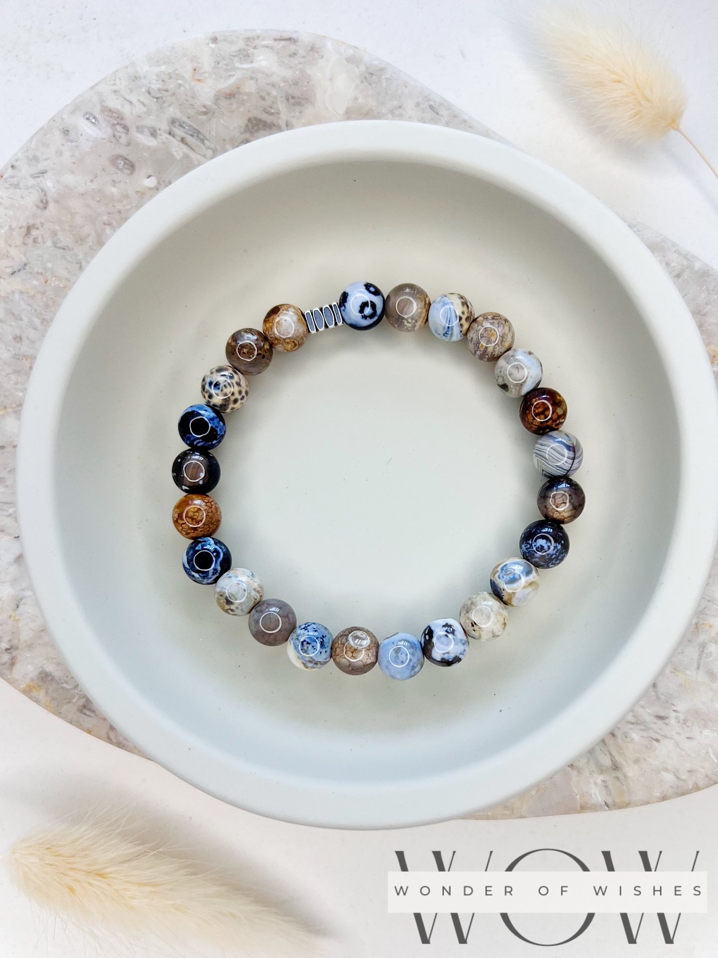 Naturstein Achat Herren Armband