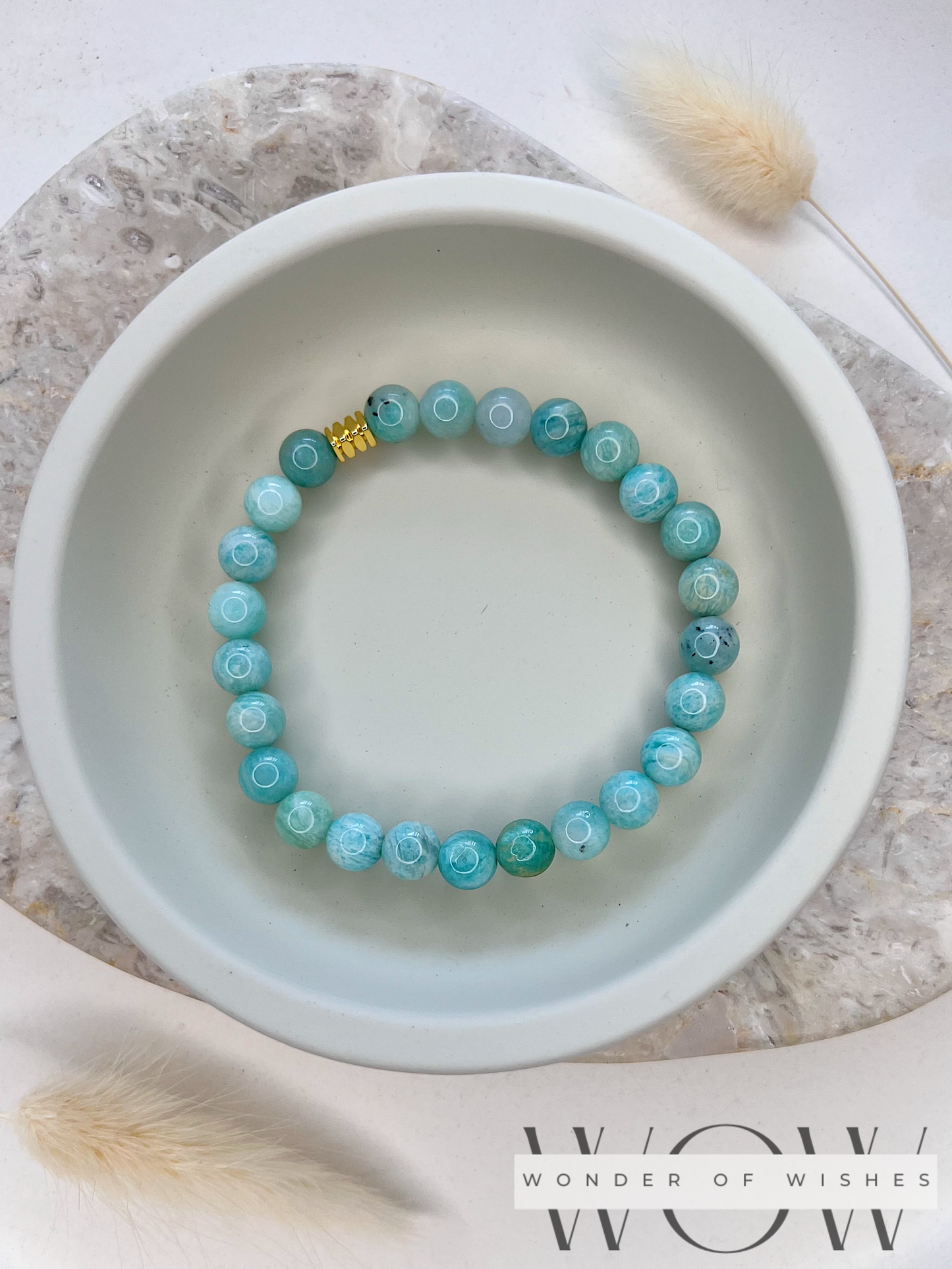 Naturstein Amazonit Herren Armband