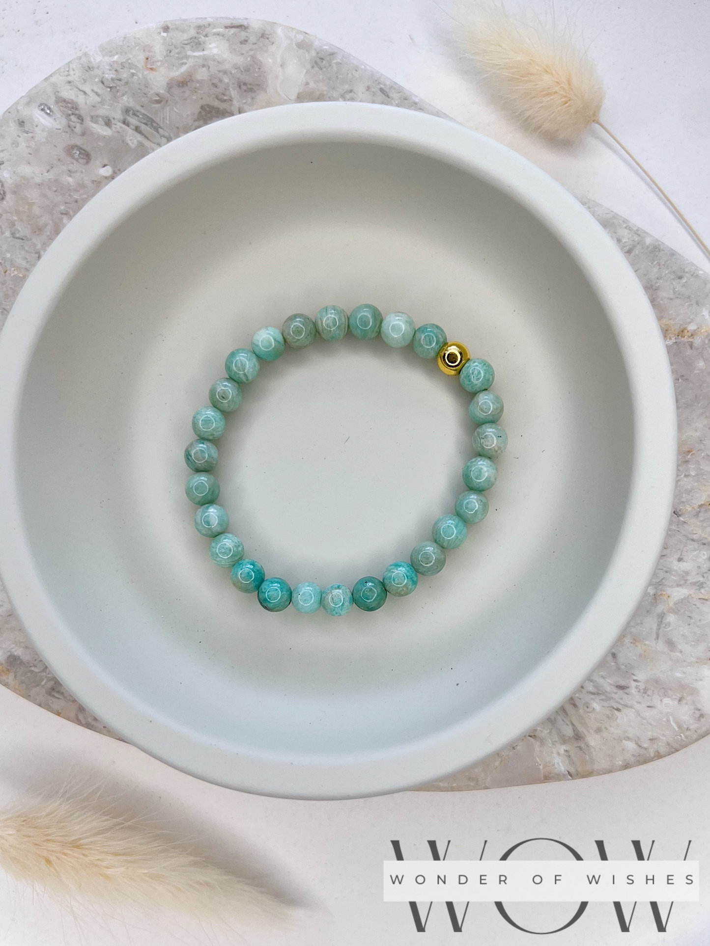 Naturstein Amazonit Kinder Armband