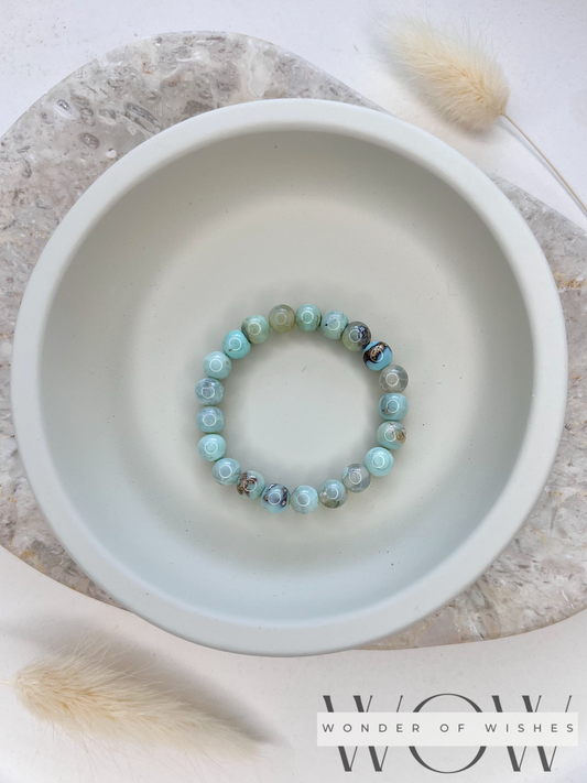 Naturstein Blauer Achat Baby Armband