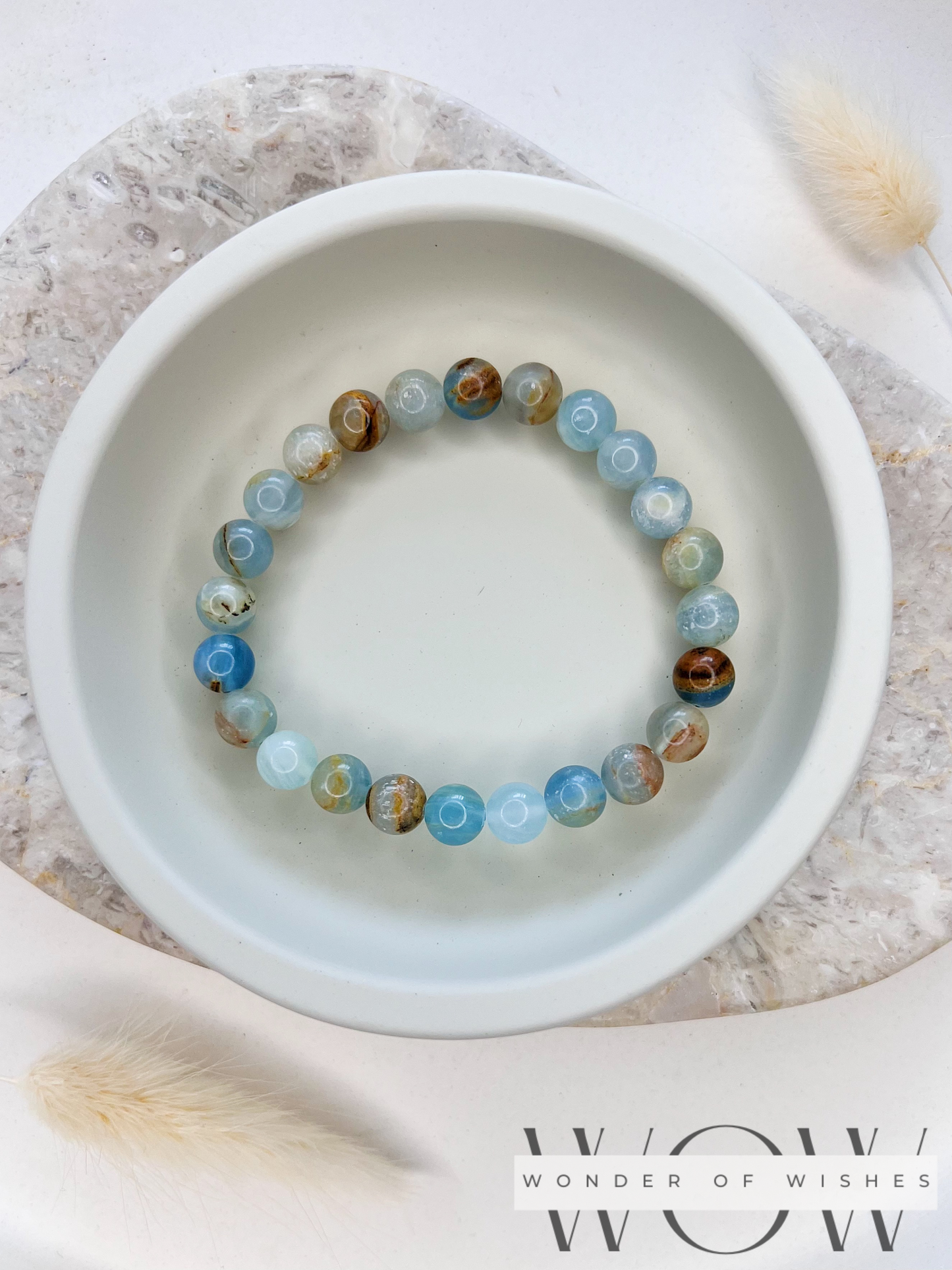 Naturstein Blauer Onyx Herren Armband