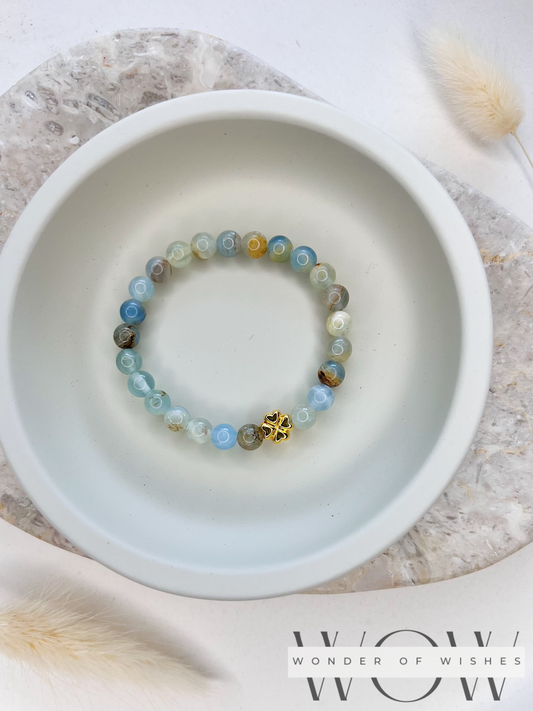 Naturstein Blauer Onyx Kinder Armband