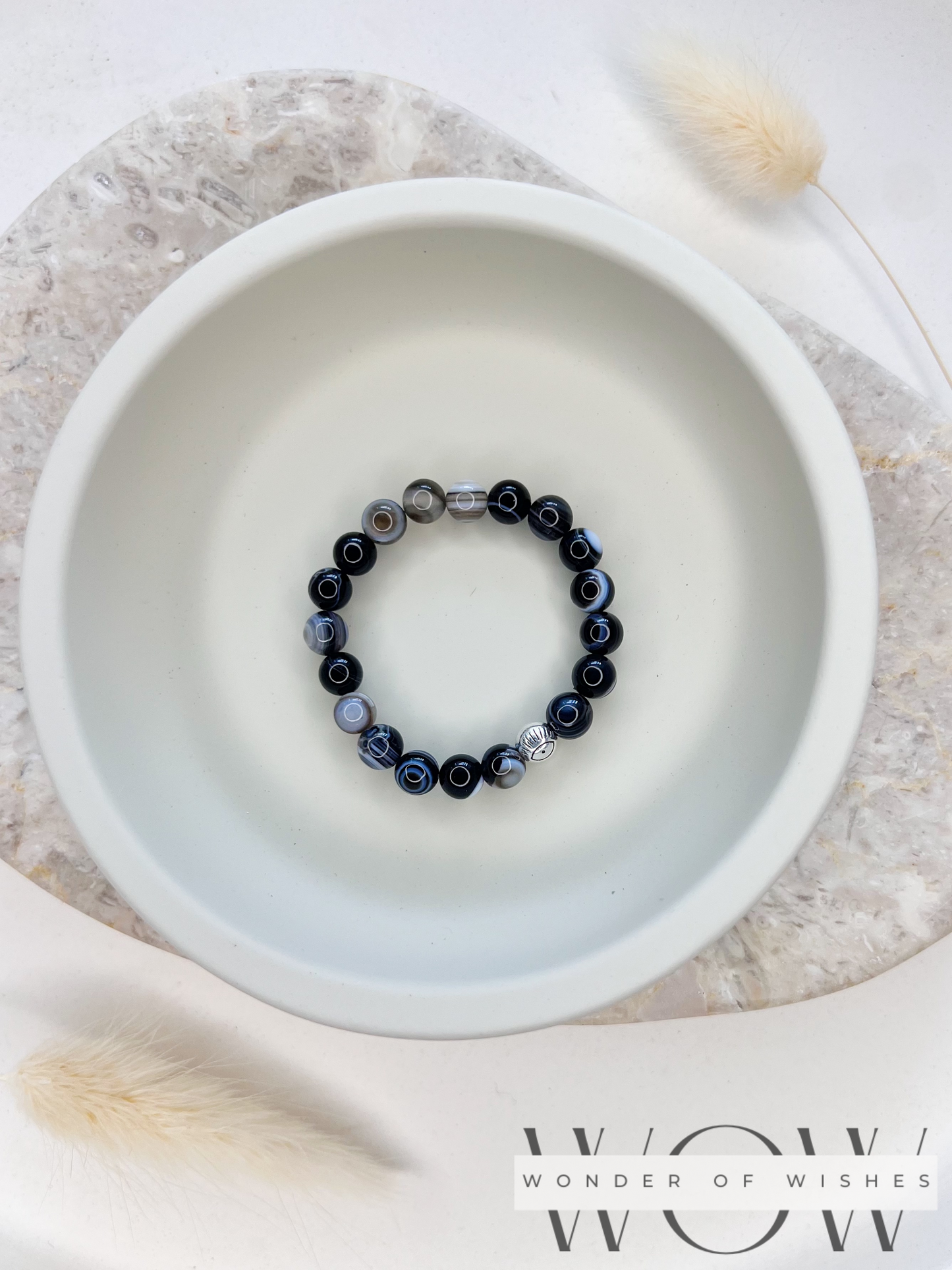 Naturstein Botswana Achat Baby Armband