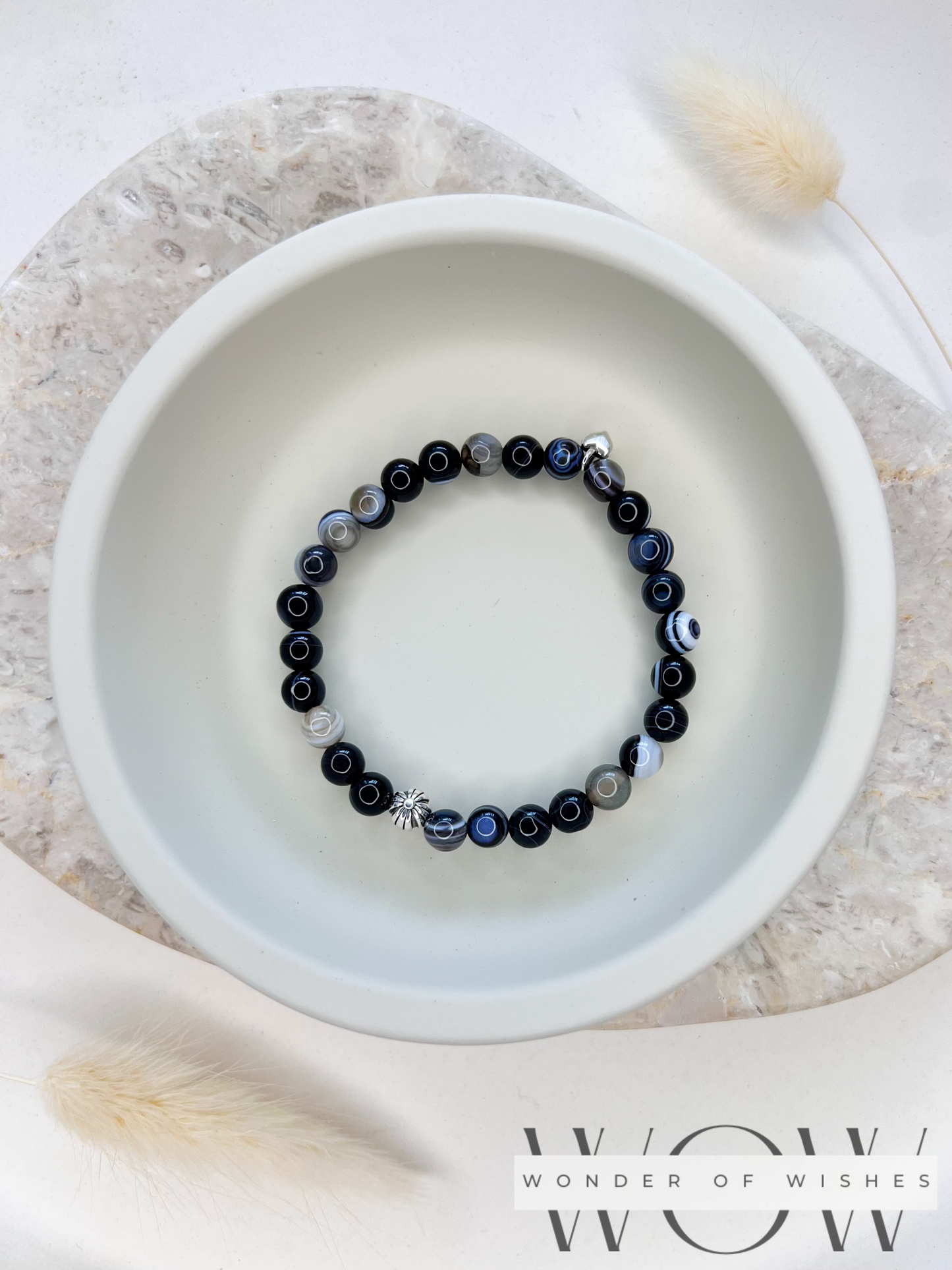 Naturstein Botswana Achat Frauen Armband