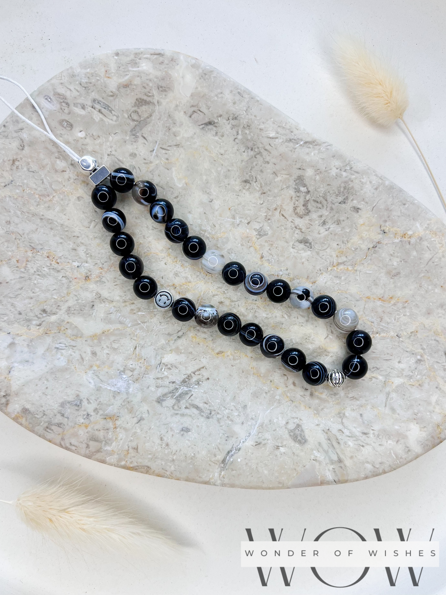 Naturstein Botswana Achat Handykette