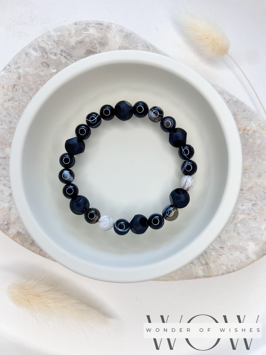 Naturstein Botswana Achat Herren Armband