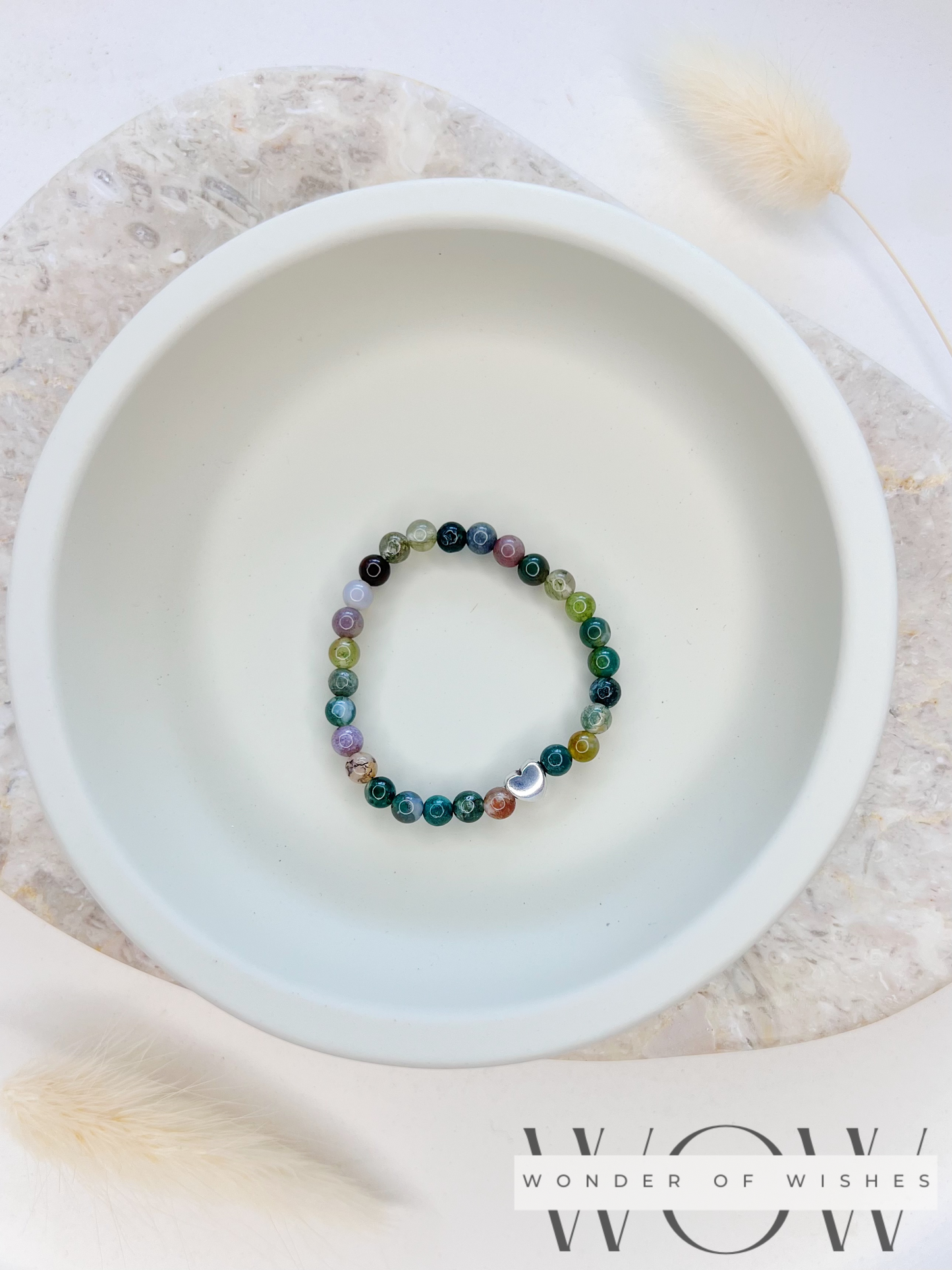 Naturstein Indischer Achat Baby Armband