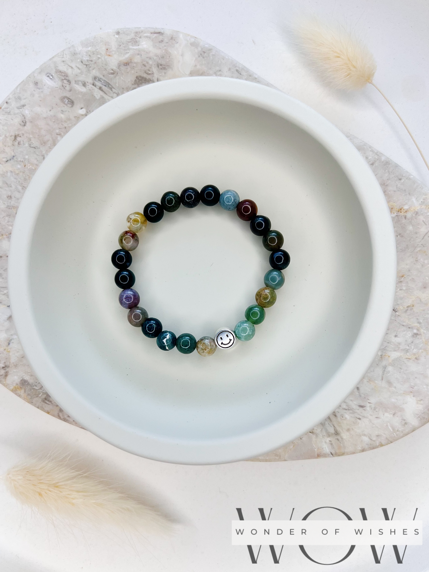 Naturstein Indischer Achat Kinder Armband