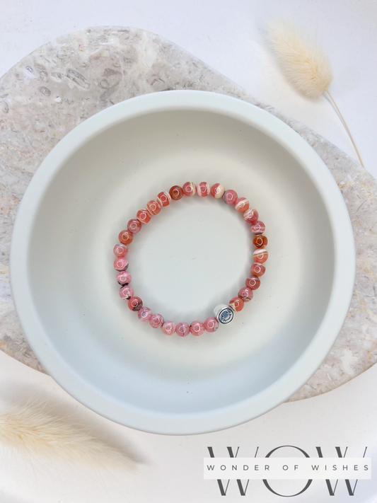 Naturstein Rhodonit Kinder Armband