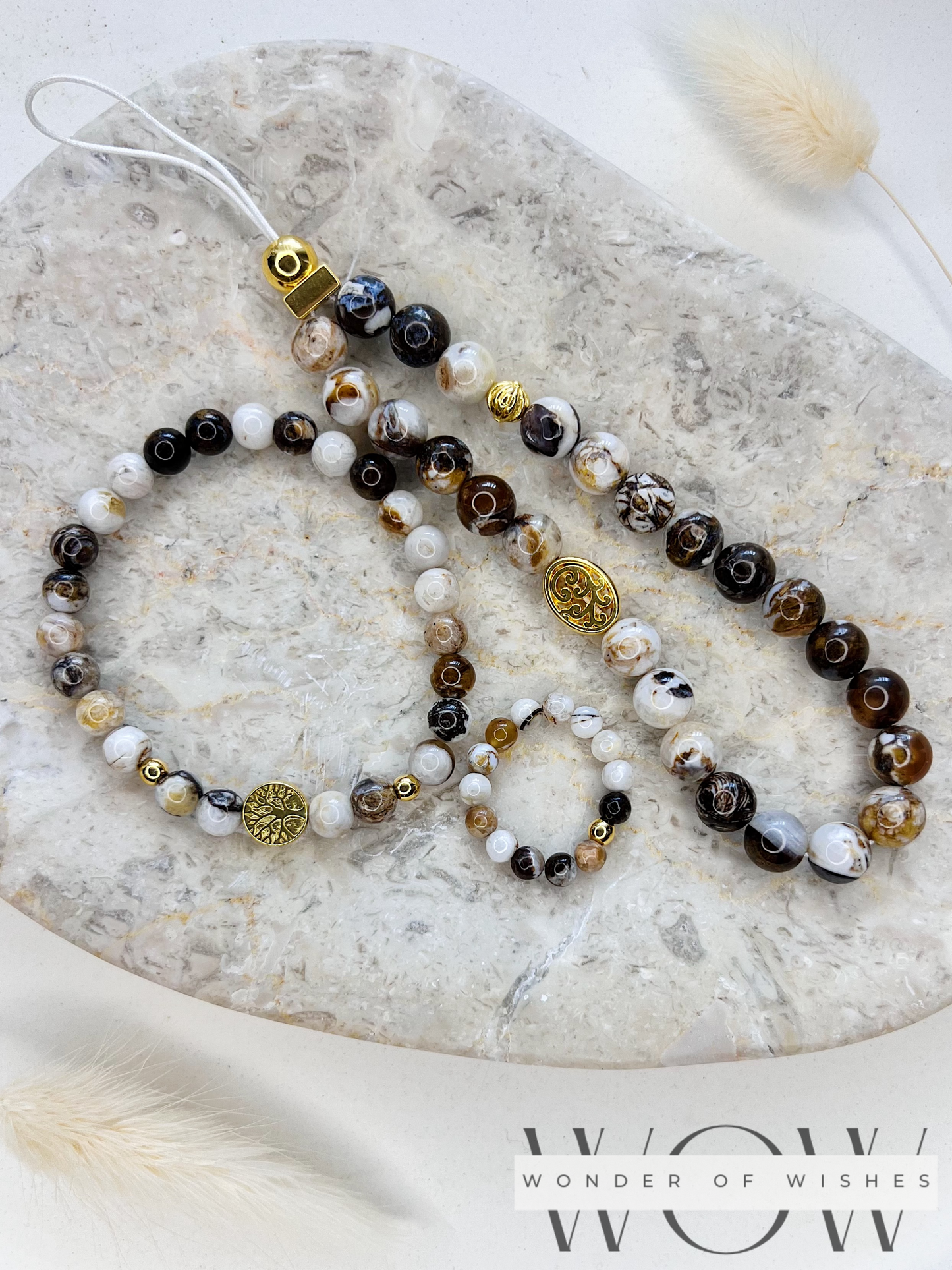 Naturstein Jasper Perlenring