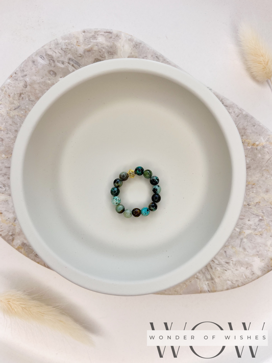 Naturstein Grüner Jade Perlenring